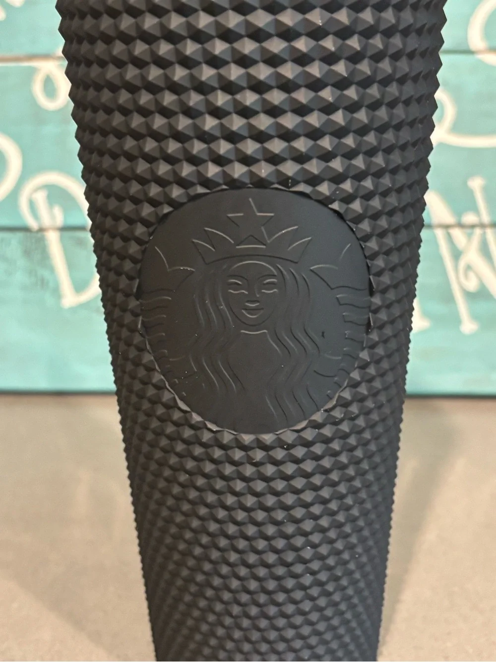 Starbucks Black Textured Studded Tumbler with Metal Straw